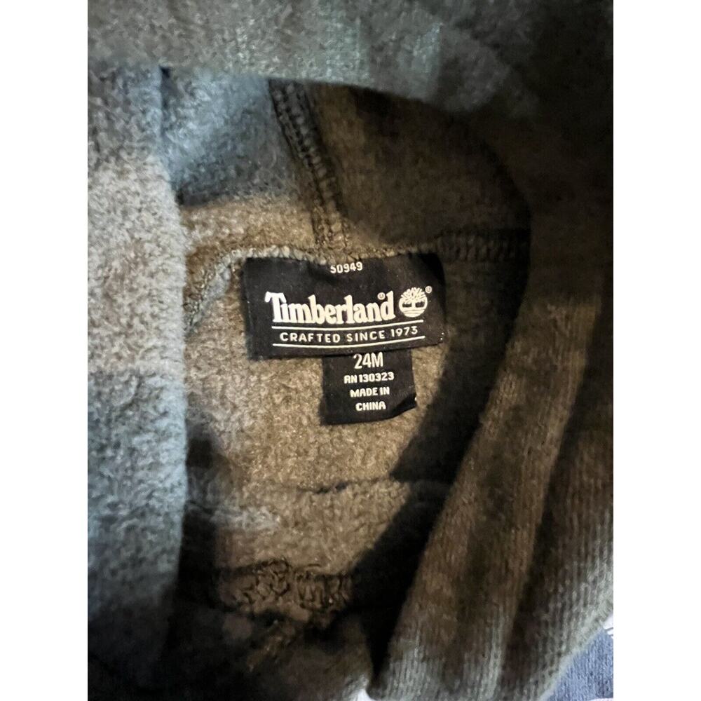 Timberland Hoodie Sz 24 mo Gray Pullover Spell-out Across Chest - Picture 4 of 4